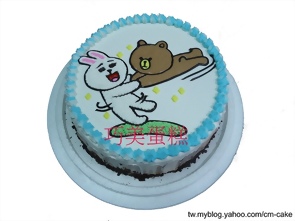 兔與熊大飛天貼圖造型蛋糕