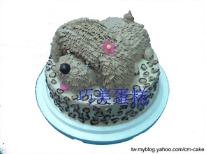貴賓狗+豹紋造型蛋糕