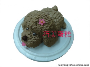 紅貴賓狗造型蛋糕