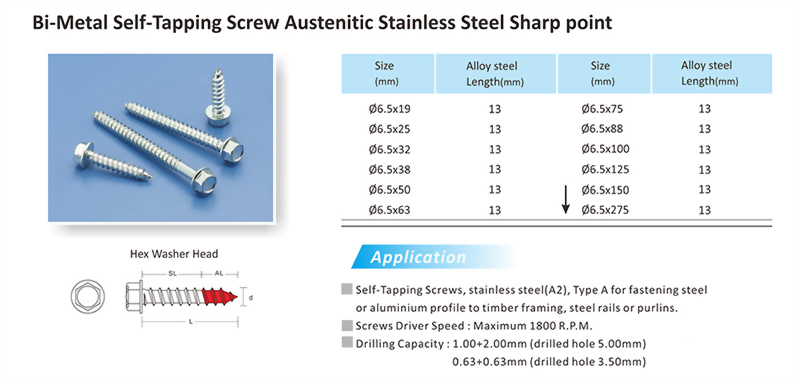 Bi-Metal Self Tapping Screw - Sheh Kai Precision