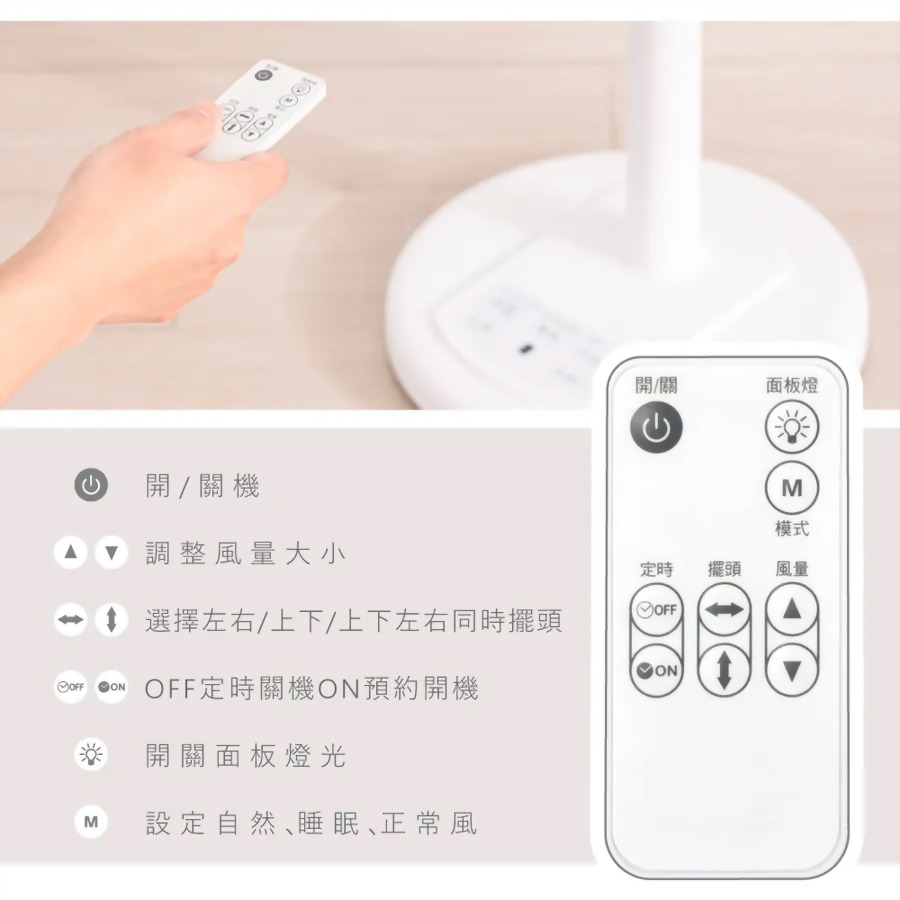 14吋3D遙控二合一循環立扇