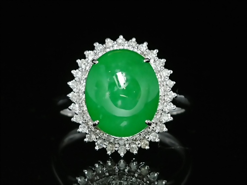 天然翡翠蛋面 女戒