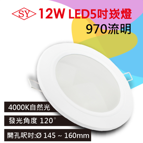【SY 聲億】12W LED崁燈 15cm自然光