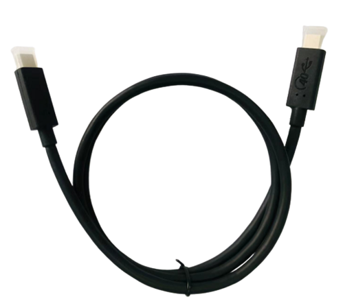 DAM Cabo USB-C para USB-C PD100W. Comprimento: 2 metros, diâmetro externo  4,0 mm. Com luz LED. 200x0,5x0,5 cm. Cor preta - DAM