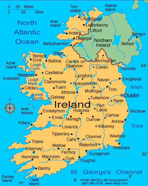 剩余东北部的1/6面积属於英国,称北爱尔兰