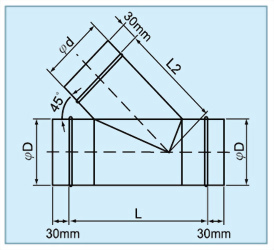 45T 45°斜T三通 2