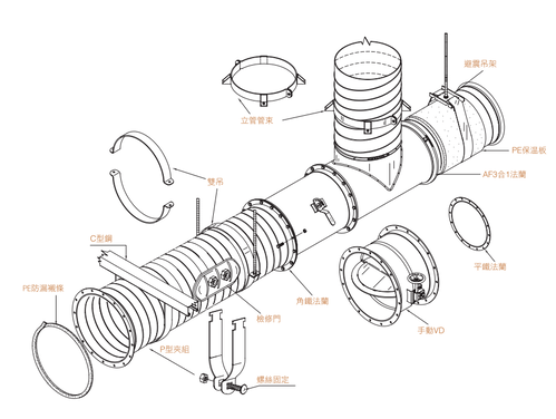 Spiral Duct Construction Detail Drawing