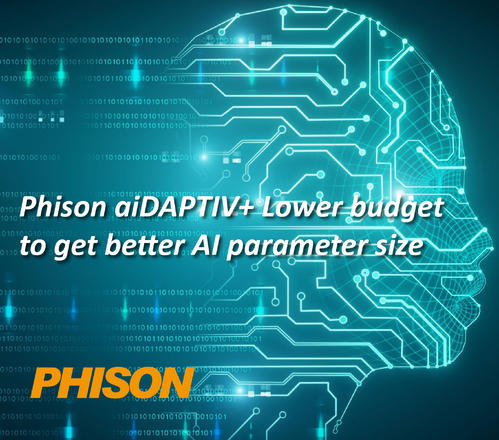 Phison aiDAPTIV+ Lower budget to get better AI parameter size. The Best Solution in the World!滿足低成本、本地化、高效和安全GenAI服務需求 Phison aiDAPTIV+ Lower budget to get better AI parameter size. The Best Solution in the World!滿足低成本、本地化、高效和安全GenAI服務需求
