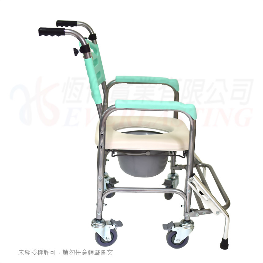 便盆椅 鋁合金附輪防前傾型