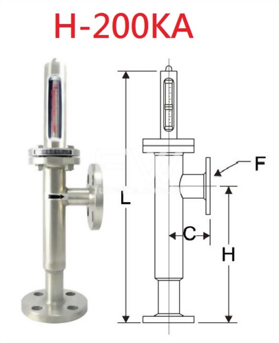 Metal Tube and Glass Indicator Type Flow Meter with Flange Connection