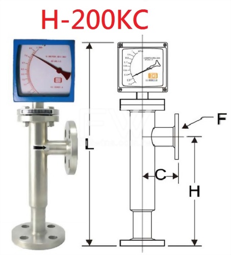 Metal Tube and Dial Indicator Type Flow Meter with Flange Connection