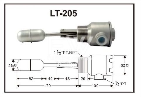 側裝式浮球液位開關