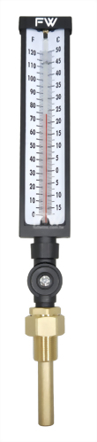 Glass Tube Thermometer with Adjustable Angle Stem