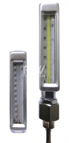 Glass Tube Thermometer with Metal Housing