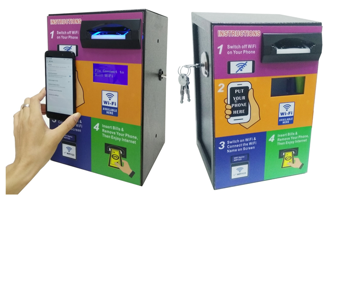Public WiFi Hotspot pay terminal by Bank Note