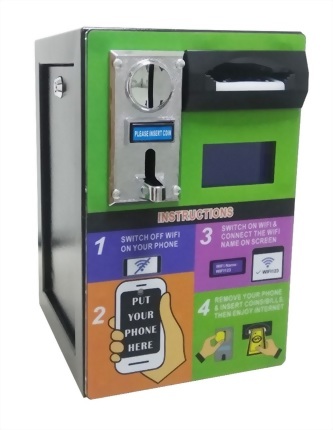 Public WiFi Hotspot pay terminal 2 in 1 Coin+Banknote WiFi