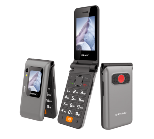 4G LTE Flip phone feature phone with HAC & SOS for elder people with optional charging base