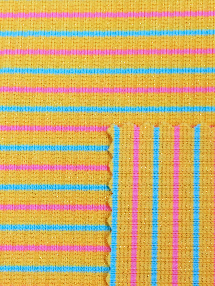 Polyester/Spandex Knit Rib MetallicFabric