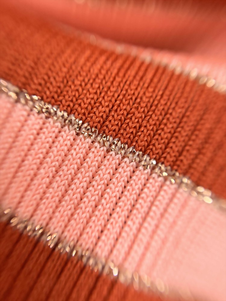 Polyester Spandex Knitted Rib Fabric With Lurex