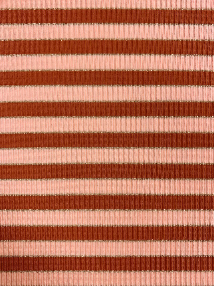 Polyester Spandex Knitted Rib Fabric With Lurex