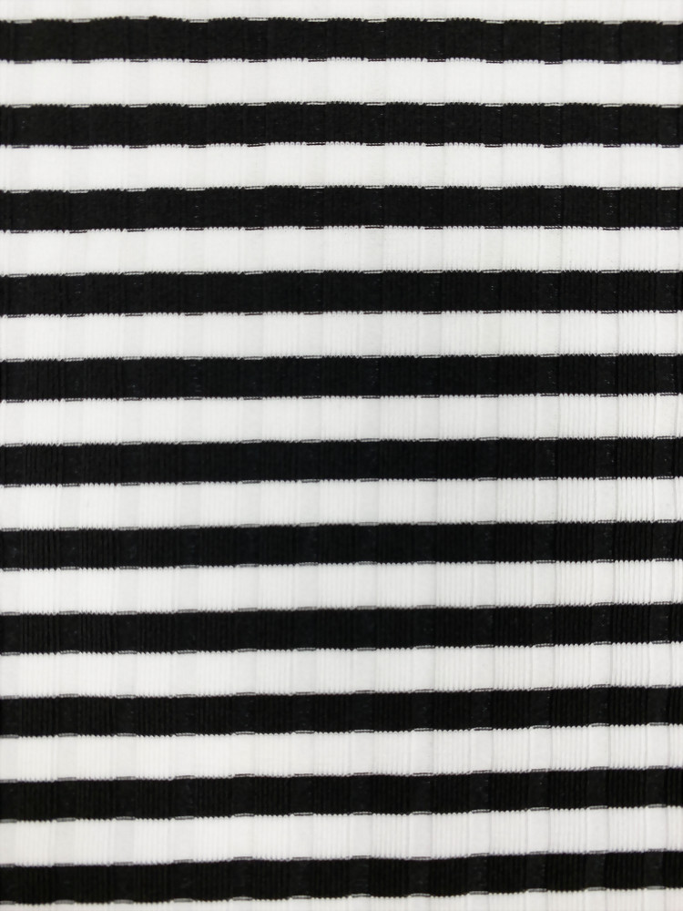 Nylon Spandex Knitted Rib Stripe Fabric
