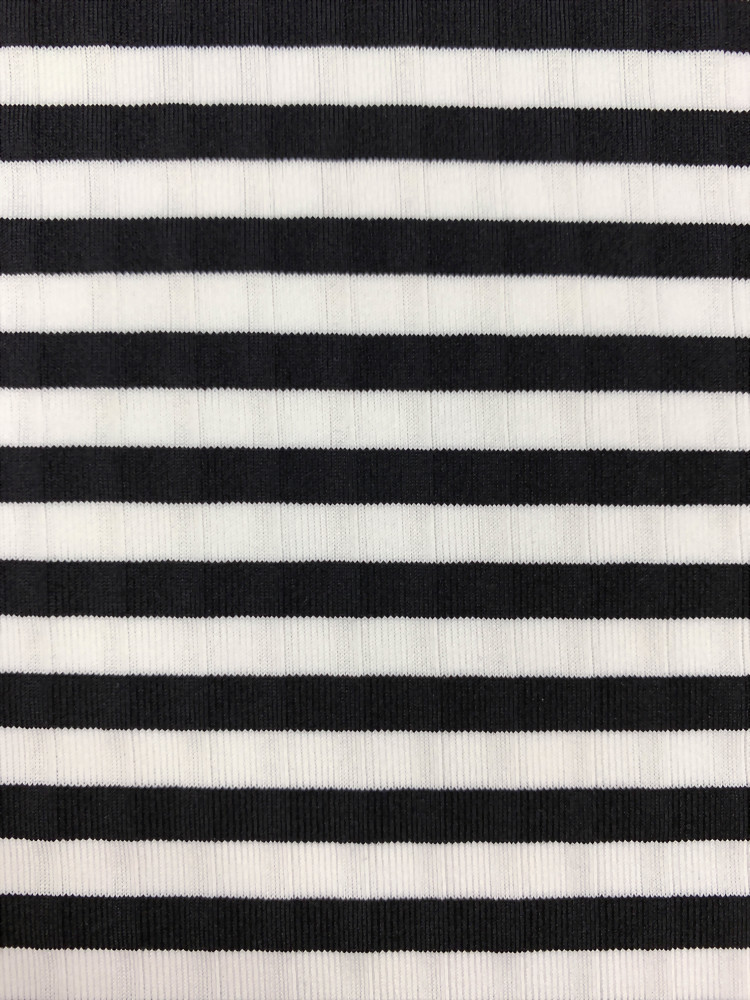 Nylon Spandex Knitted Rib Stripe Fabric
