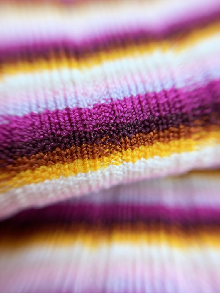 Polyester Spandex Knitted Rib Stripe Fabric