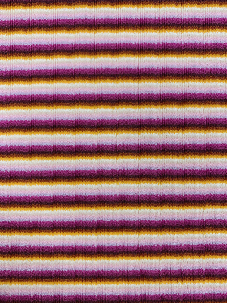 Polyester Spandex Knitted Rib Stripe Fabric