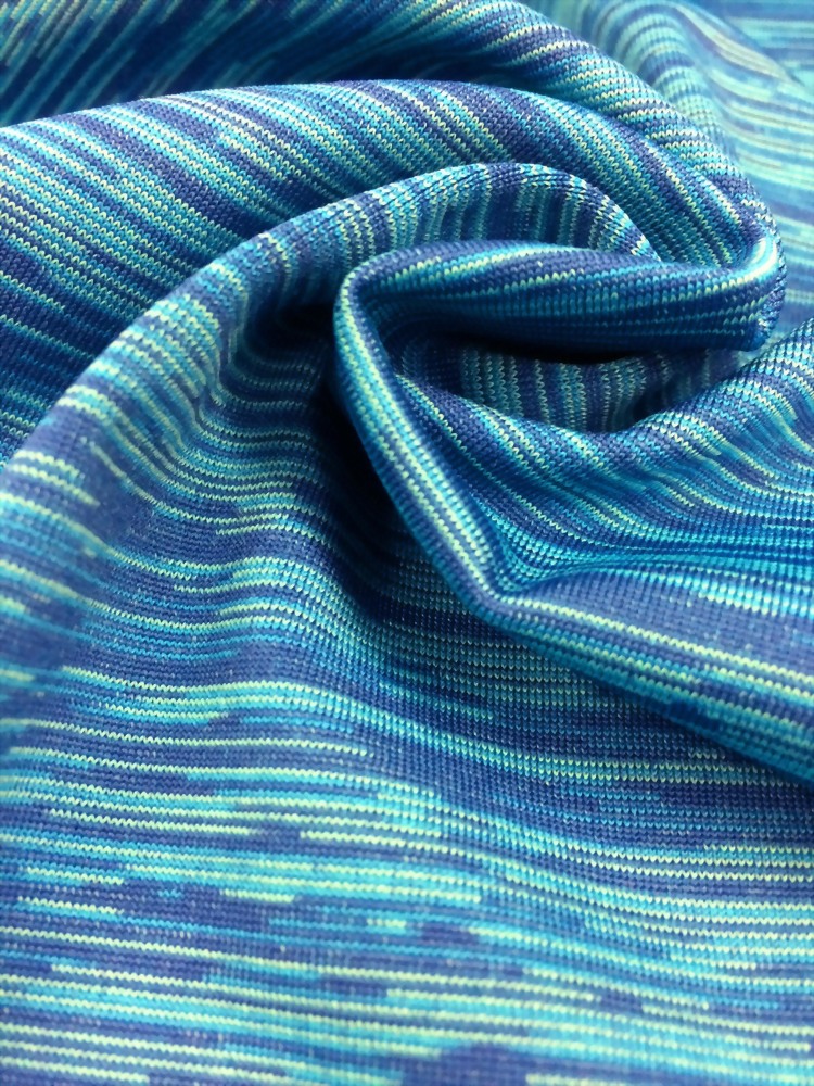 Space Dyed Fabric Polyester Spandex Single Jersey Fabric