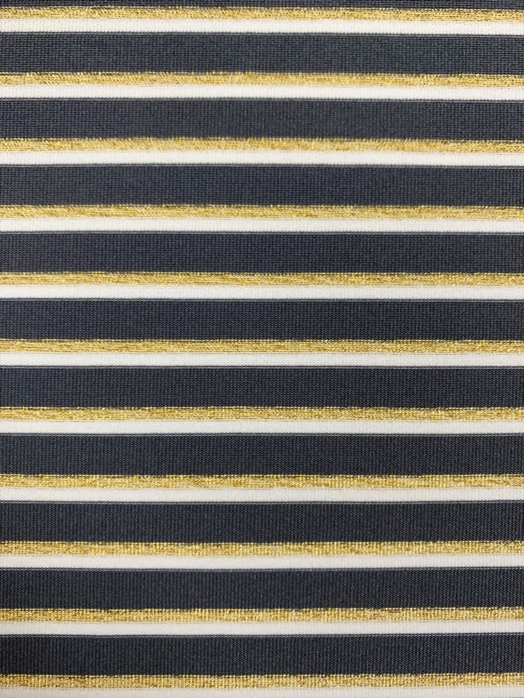 Polyester Spandex Knitted Stripe Fabric With Lurex