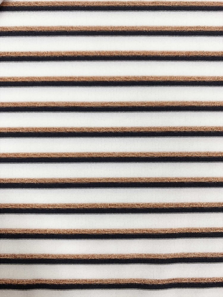 Polyester Spandex Knitted Stripe Fabric With Lurex