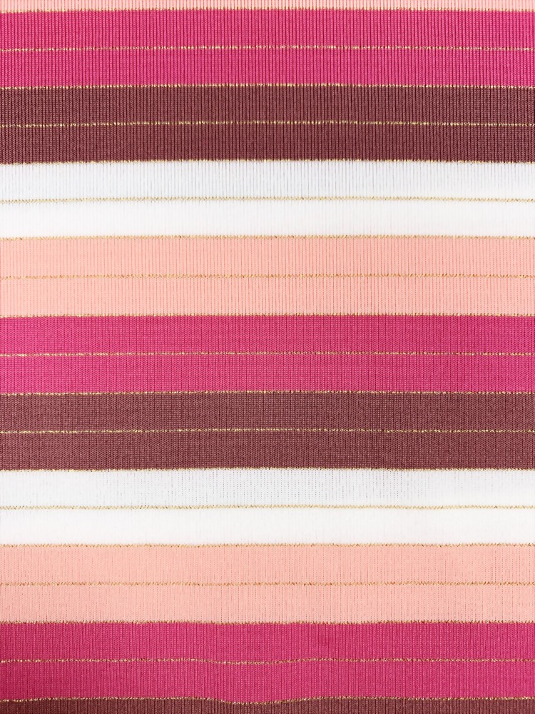 Polyester Spandex Knitted Stripe Fabric With Lurex