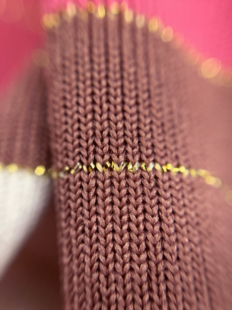 Polyester Spandex Knitted Stripe Fabric With Lurex