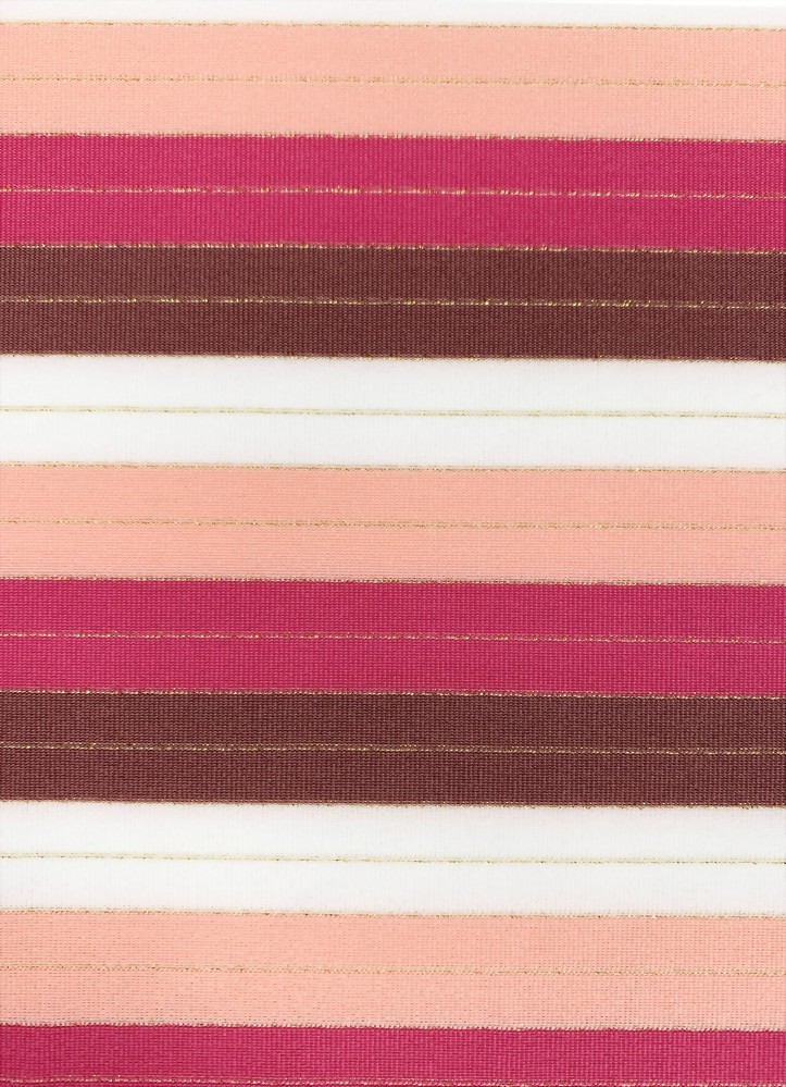 Polyester Spandex Knitted Stripe Fabric With Lurex