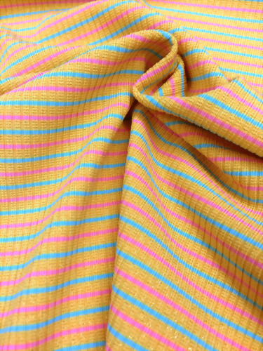 Polyester/Spandex Knit Rib MetallicFabric