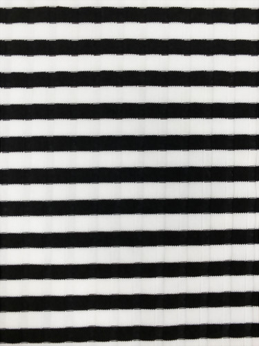 Nylon Spandex Knitted Rib Stripe Fabric