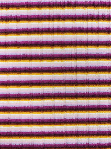 Polyester Spandex Knitted Rib Stripe Fabric