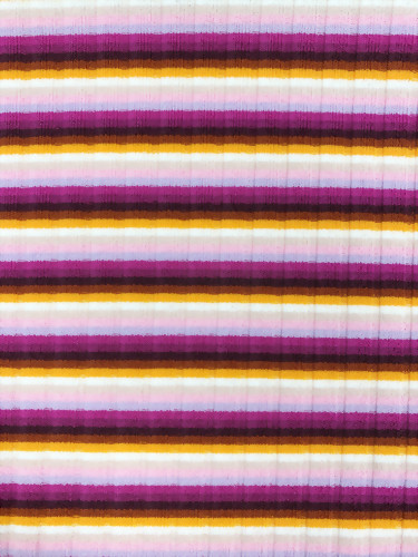 Polyester Spandex Knitted Rib Stripe Fabric