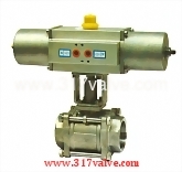 PNEUMATIC ACTUATED 2-PC BALL VALVE SCREWED END (STR SINGLE ACTING) (NUS-BV2PM)