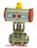 PNEUMATIC ACTUATED 3-PC BALL VALVE SCREWED END (STD DOUBLE ACTING) (NUD-BV3PM)