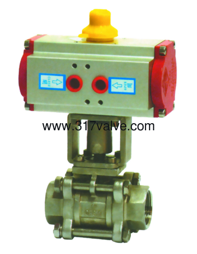 (NUD-BV3PM) PNEUMATIC ACTUATED 3-PC BALL VALVE SCREWED END (STD DOUBLE ACTING) (NUD-BV3PM) PNEUMATIC ACTUATED 3-PC BALL VALVE SCREWED END (STD DOUBLE ACTING)