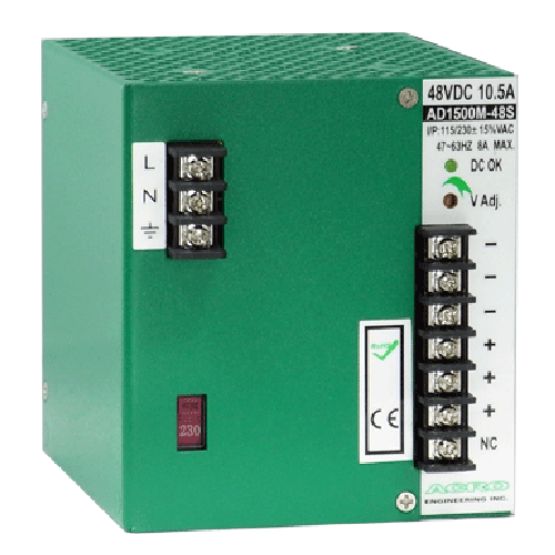 DC Motor Power Supply 500W Watts, Single Output Power with DIN Rail