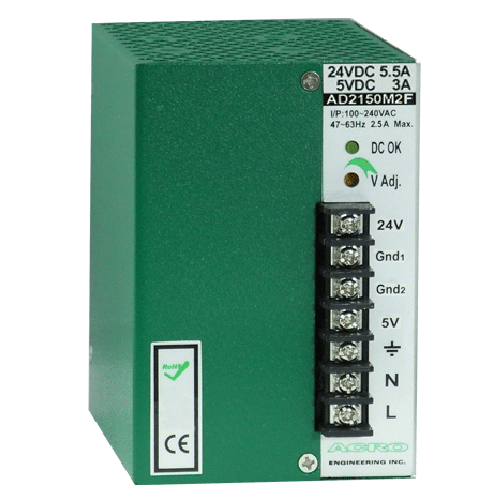 DC Motor Power Supply 150W Watts, Dual Output Power with DIN Rail