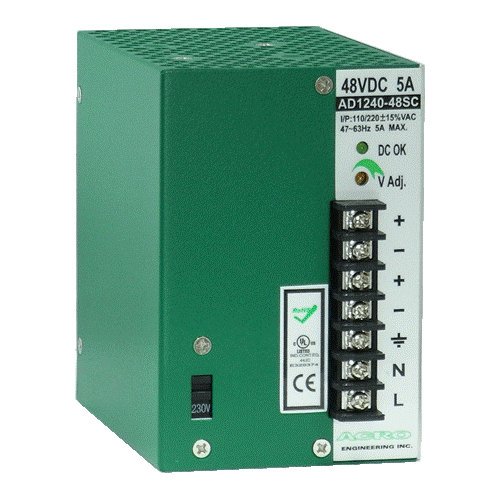 DIN Rail 240W, Single Output, without cooling fan