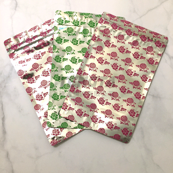 桃紅花/綠花夾鏈 食品立袋-13