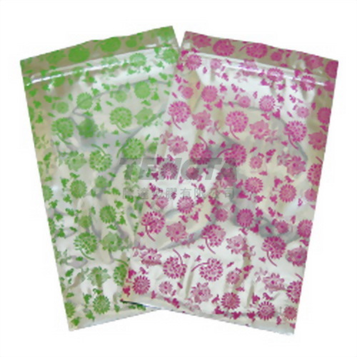 桃紅花/綠花夾鏈 食品立袋-13