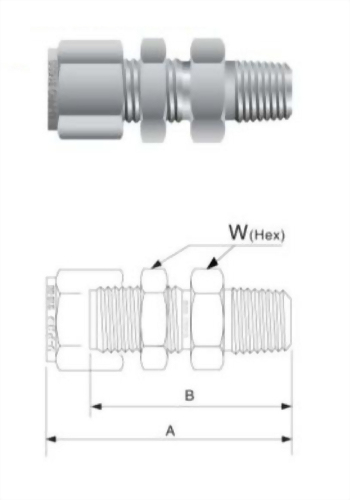 Bulkhead male connector