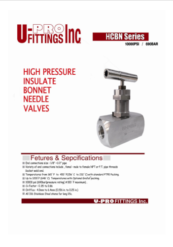 8. High Pressure Insulate Bonnet Needle Valves