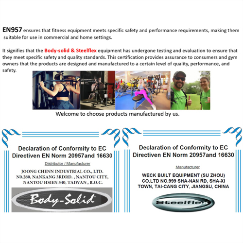 EN957 ensures that fitness equipment meets specific safety