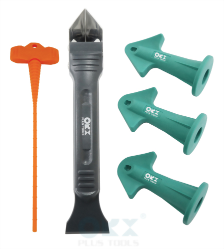 Nozzle Plus & Scraper Set Silicone Caulking Tools & W/Nozzle Stopper (6.5R、10R、13R)